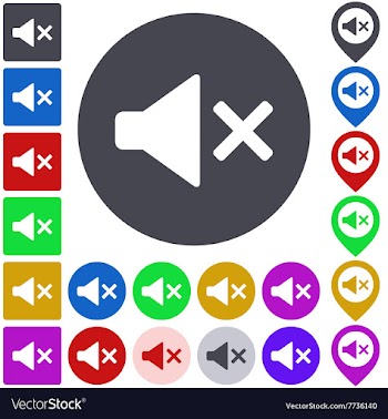 Color mute icon set vector image