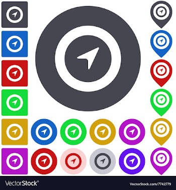 Color navigation icon set vector image