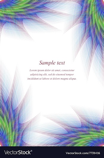 Color page corner fractal design template vector image
