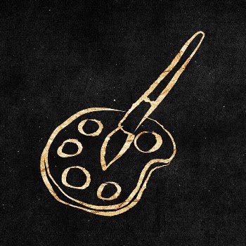 Color palette, brush sticker, gold | Free PSD Illustration - rawpixel