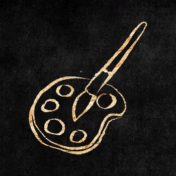 Color palette, brush sticker, gold | Free Vector Illustration - rawpixel