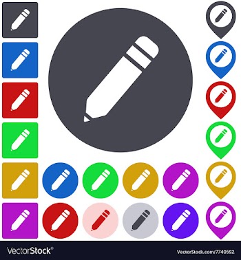 Color pencil icon set vector image