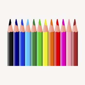 Color pencils clipart, stationery illustration | Free PSD - rawpixel