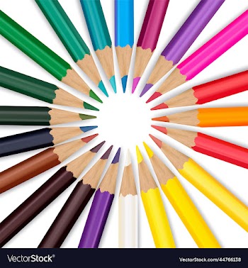 color pencils isolated on white background