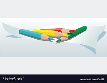 Color pencils vector image