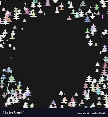 Color pine tree forest round frame design vector image