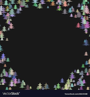 Color pine tree forest round frame design vector image