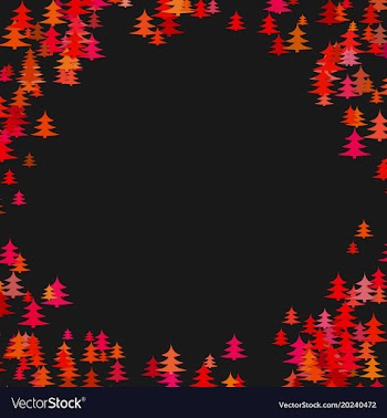 Color pine tree forest round frame design vector image