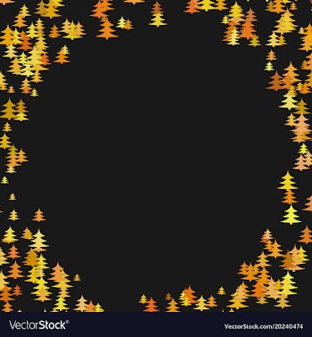 Color pine tree forest round frame design vector image