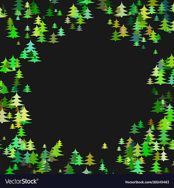 Color pine tree forest round frame design vector image