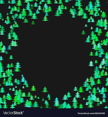 Color pine tree forest round frame design vector image