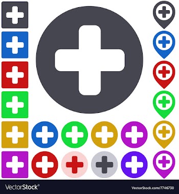 Color plus icon set vector image