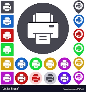 Color printer icon set vector image