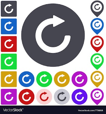 Color refresh icon set vector image