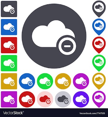 Color remove from cloud icon set vector image