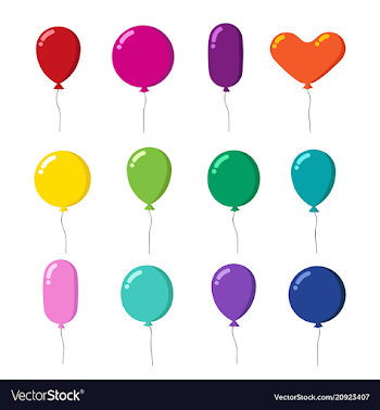Color rubber flying cartoon balloons with string Vector Image
