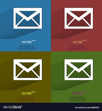 Color set mail envelope Flat modern web button vector image