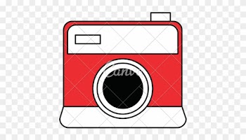 Color Silhouette Image Cartoon Analog Camera With Flash - Illustration