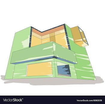 Color sketch of house vector image