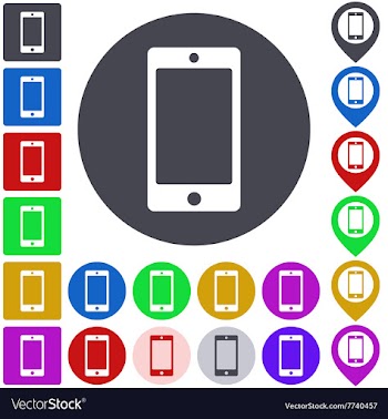 Color smartphone icon set vector image