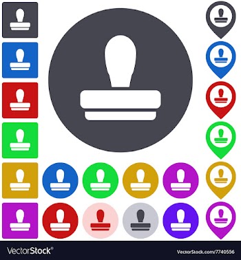Color stamp icon set vector image