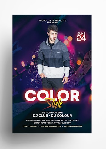 Color Style – Free Club PSD Flyer Template