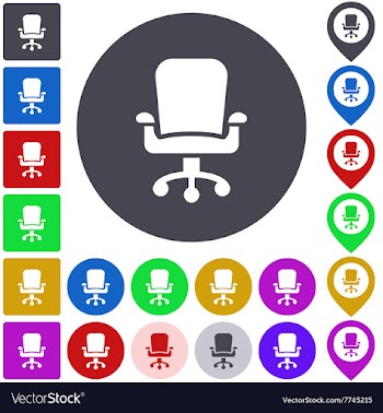 Color swivel chair icon set vector image