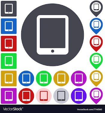Color tablet icon set vector image