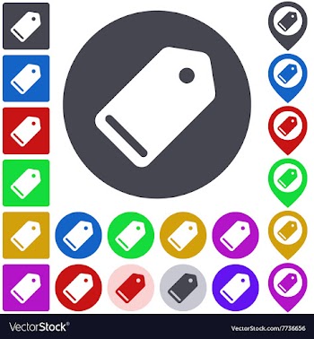 Color tag icon set vector image