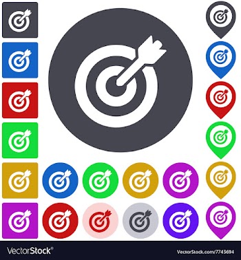 Color target icon set vector image