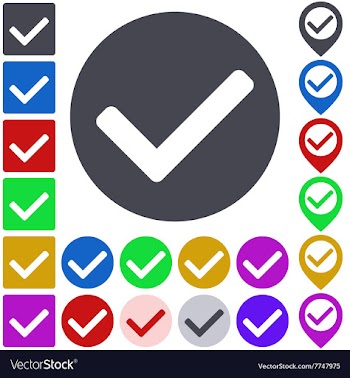 Color tick icon set vector image