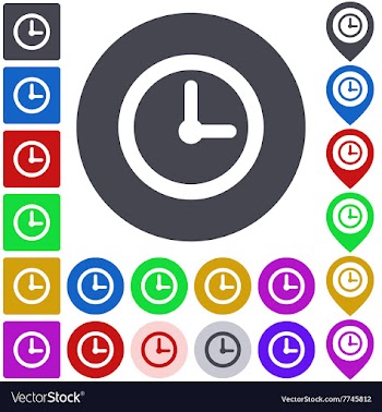 Color time icon set vector image