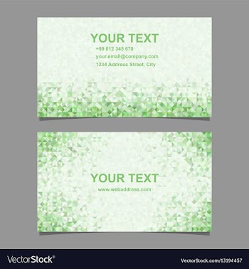 Color triangle mosaic business card template vector image