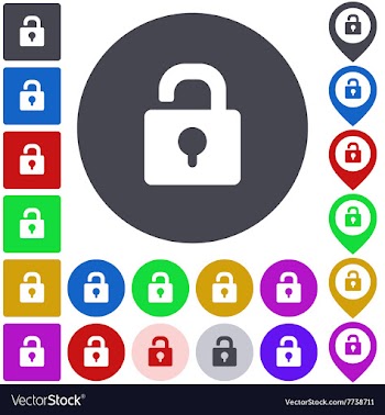 Color unlock icon set vector image