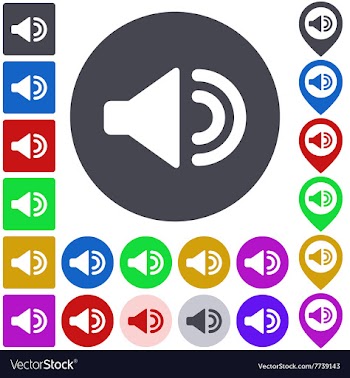 Color volume up icon set vector image