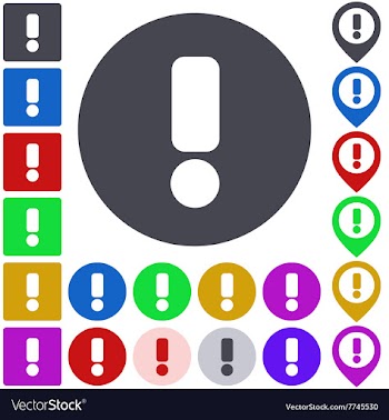 Color warning icon set vector image