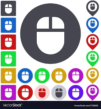 Color wireless mouse icon set vector image
