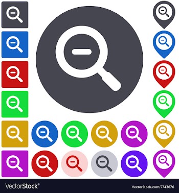 Color zoom out icon set vector image