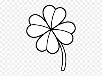 Colorable Four Leaf Clover - Four Leaf Clover Coloring Pages