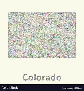 Colorado line art map vector image
