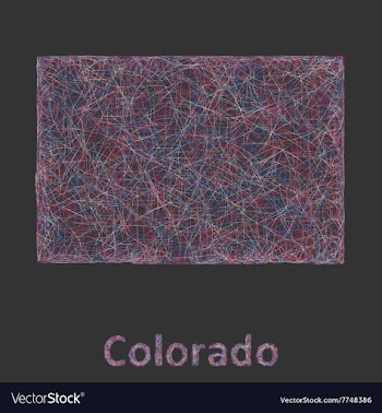 Colorado line art map vector image