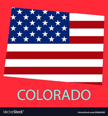 Colorado state of america with map flag print on vector image