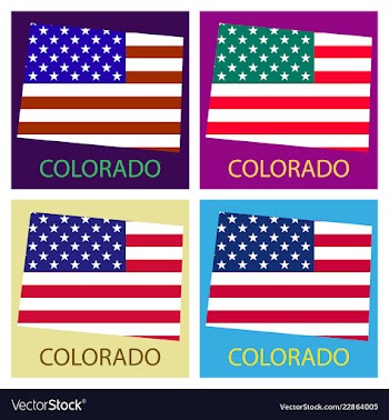 Colorado state of america with map flag print on vector image