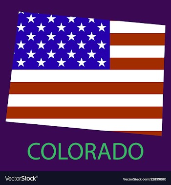 Colorado state of america with map flag print on vector image