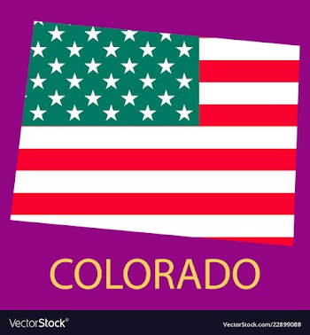 Colorado state of america with map flag print on vector image