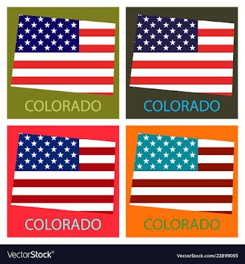 Colorado state of america with map flag print on vector image