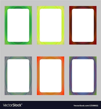 Colored abstract digital art brochure frame set vector image