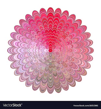 Colored abstract floral mandala design - digital vector image