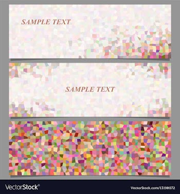 Colored abstract rectangle pattern banner set vector image