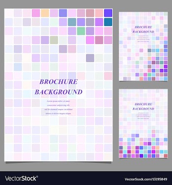 Colored abstract square brochure template design vector image
